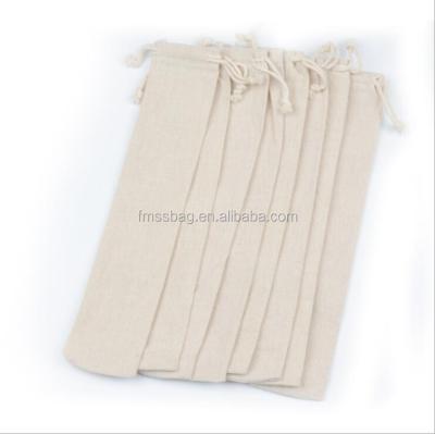 China Washable Custom Linen Cotton Fabric Tableware Chopsticks Linen Factory Drawstring Pouch Packing Bag for sale