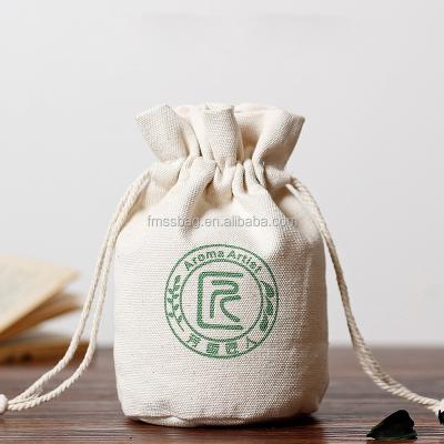 China Alibaba Recyclable Round Storage Cotton Canvas Drawstring Bag Coffee Bottom Cocoa Bag for sale