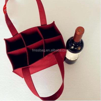 China Custom Recyclable Chinese Wholesale Elegant Red Wine Bottle Carry Bag Christmas Felt Wine Gift Bag for sale