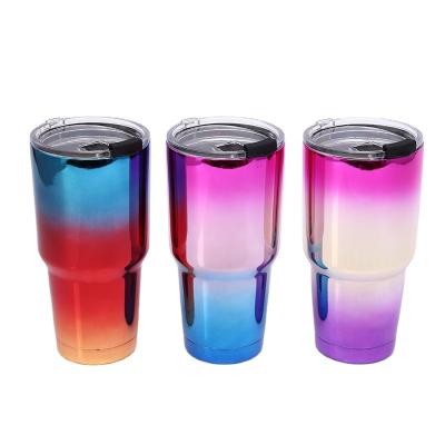 China PORTABLE 850ml Double Wall Vacuum Travel Mug Insulated Stainless Steel Coffee Tumbler With Lid And Straw for sale