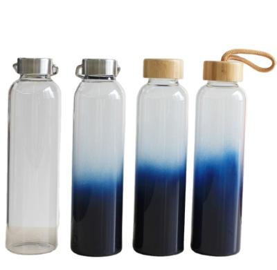 China Outdoor Viable Factory Price Patent Cup &Sport Water Bottle Travel Cheap Glass Water Bottle With Painting for sale