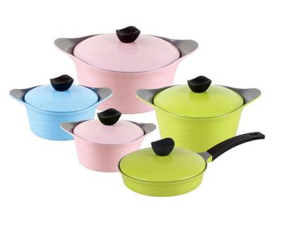 China Sustainable die cast aluminum cookware set even heat cooking pot popular in korean market for sale