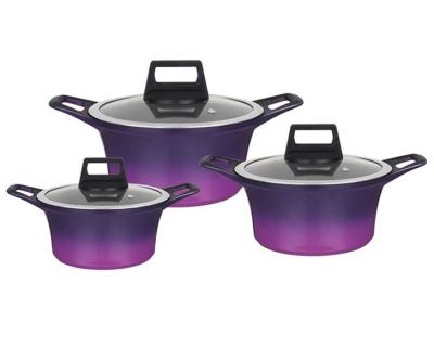 China Durable Non-Stick Die Cast Aluminum Induction Bottom Cooking Pot 10 Pcs Cookware Set for sale