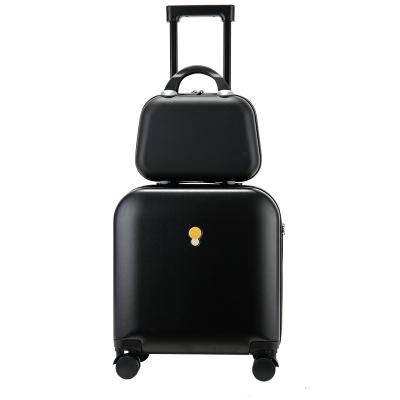 China ABS Wholesale Christmas Gifts Offer ABS Carry On Luggage 2 Sets Hand Luggage Candy Suitcase 14+18