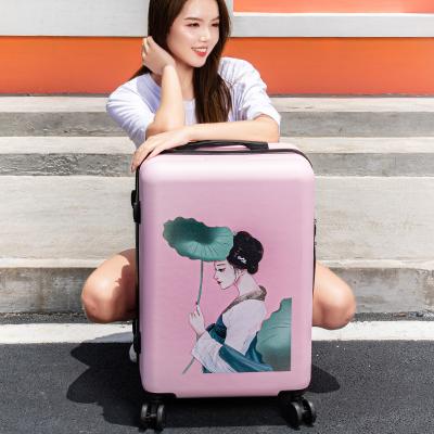 China ABS Wholesale ABS Luggage Rolled Bag Suitcase 2pcs Luggage Sets Willow Girl Luggage Travel Bags for sale