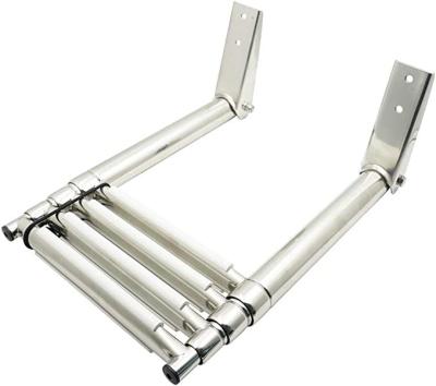 China Marine Boat Yacht Telescopic Boat Ladder HANSE MARINE Stainless Steel Drop Down with Mirror Polished Surface for sale