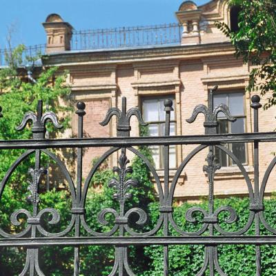 China Modern Design Iron French Doors Traditional Iron Fence Panels Outdoor Iron Fence for sale