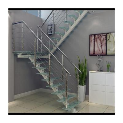 China Modern Glass Railings Staircase Straight Staircase Staircase for sale