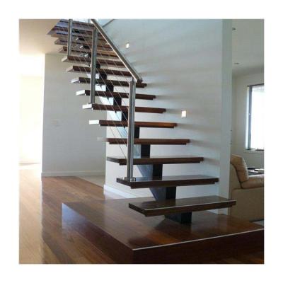 China Modern Wooden Staircase Stairs Space Saving Straight Staircase for sale