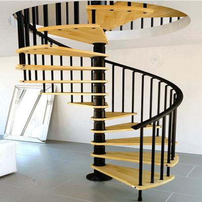 China Contemporary Stairs Wooden Market Interior Spiral Staircase for sale