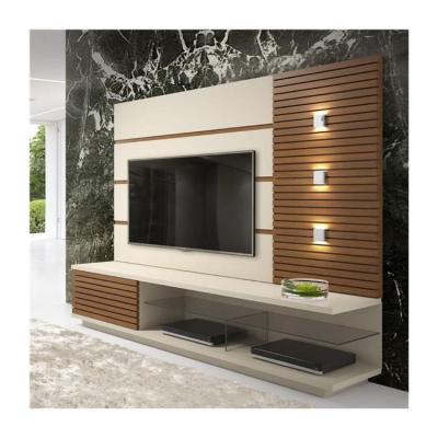 China (Size)Adjustable Living Room Furniture Custom Wood Led TV Stand Double Layer TV Cabinet for sale