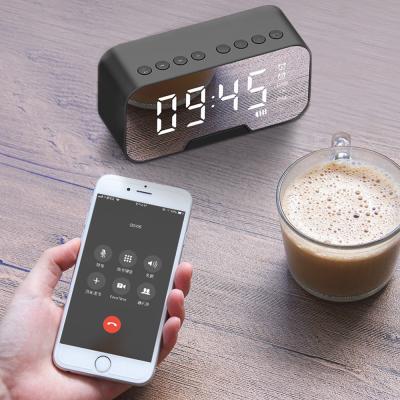 China Hot Sale G2 Wireless Mirror LED Alarm Clock Speaker Wireless Digital Music Player Multifunction Table Clock with Dual Alarm Mode for sale