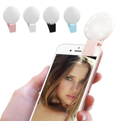 China Hot Sale Portable Adjustable Brightness LED Selfie Mini Mobile Phone Ring Light Cell Phones and Tablets Sufficiency Rechargeable Light for sale