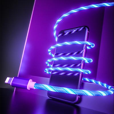 China 2021 Charger Phone Glow LED Lighting USB Fast Charging Magnetic Type C Cable Micro USB Charger Cable Magnetic Wire For iPhone for sale