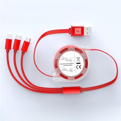 China MP3/MP4 player new arrival factory sell 3 in 1 usb cable retractable 3 in 1 usb cable magnetic usb cable fast charging 3 in 1 micro type-c for for sale