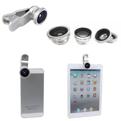 China Multifunctional cell phone fish lens three in one macro special effect cell phone lens magnifier fish eye selfie wide angle lens for sale