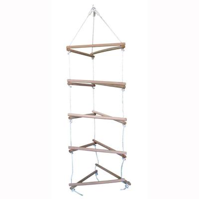 China Modern Outdoor Wooden Frame Kids Triangular Rope Garden Ladder Climbing Playground Sets for sale