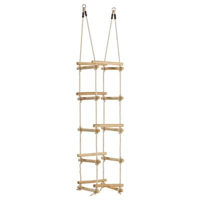 China Outdoor Tree Swing Wooden Climbing Play Ladder for Kids Swing Climbing Ladder for Playground for sale