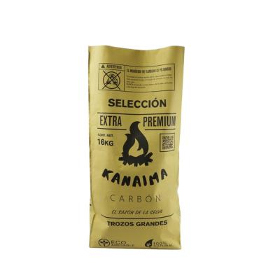 China Moisture Proof Block Charcoal Kraft Paper Bottom Bag For Activated Charcoal 10kg 15kg 16kg for sale