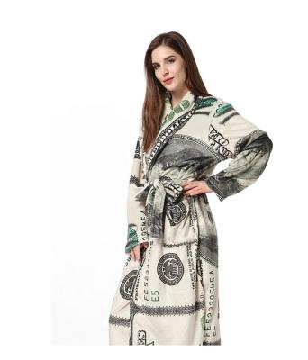 China New thermal bathrobe personalized by US dollar printed unisex flannel nightgown homewear bathrobe for sale