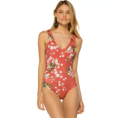 China 2021 plus size novel swimsuit one piece cover belly ladies printed cheap swimsuit for sale