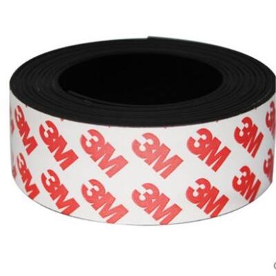 China Eco-friendly 3M Magnetic Rubber Magnet Flexible Magnetic Strip with Self Adhesive Sheets for sale