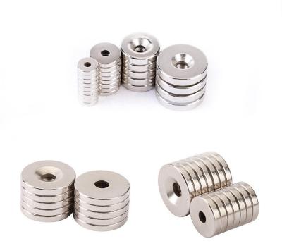 China Industrial N52 Round Magnets With Holes for High Strength Magnetic Material for sale