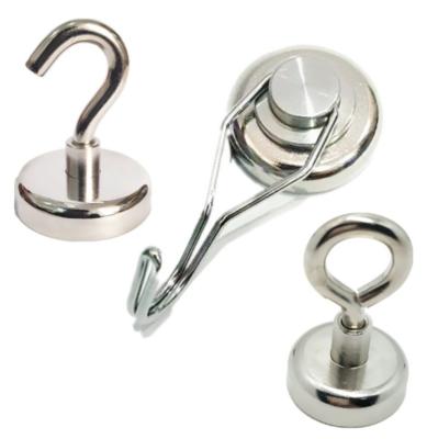 China Permanent Neodymium Magnet Hooks for Fridge Kitchen and Garage D16mm D20mm Super Strong for sale