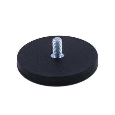 China LFYGY Disc Shape Customized Rubber Coated Magnets NdFeB Rubber Pot Magnet with Screw Threaded for sale