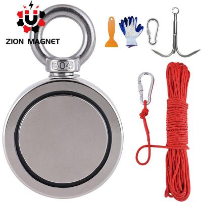 China NdFeB Magnet Fishing Magnet Kit with Super Strong 2000 LB Pulling Force and Composite for sale