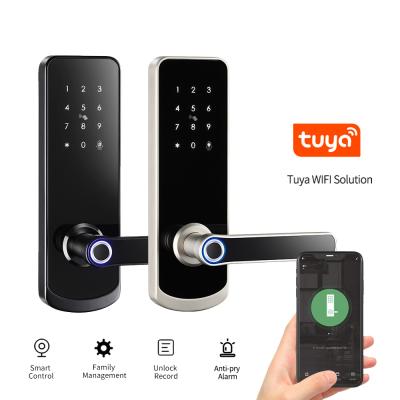 China Remote Door Bell Smartek WiFi Fingerprint Lock Tuya Smart Home Doorbell Function OEM Apartment Office Lock for sale