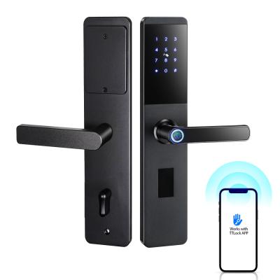 China Card: 200 groups Password: 150 groups Fingerprint: 100 groups 6068 mortise SUS304 biometric ttlock fingerprint lock app smart door lock à venda