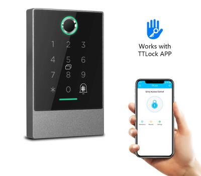 China Waterproof Anti-peep Code WiFi Fingerprint Access Control IP66 Wall Reader Door Access Keypad Controller en venta