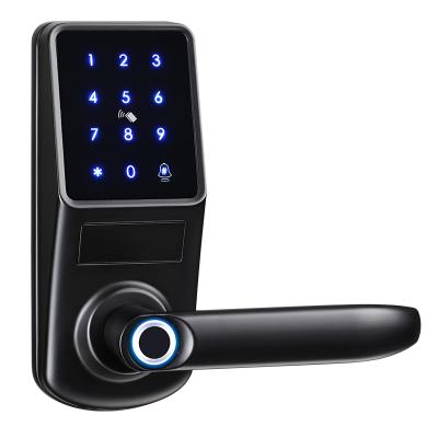 중국 Aluminum alloy panel patent design door bell BLE function and TUYA fingerprint electric smart door smart lock 판매용