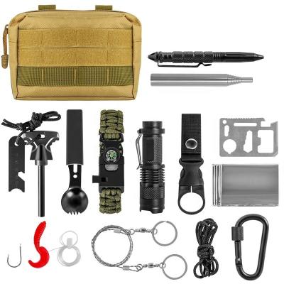 China 17 in 1 Outdoor Camping Survival Kit Professional Emergency Camping Gear Survival Kit Tactical Survival Kit for Camping for sale