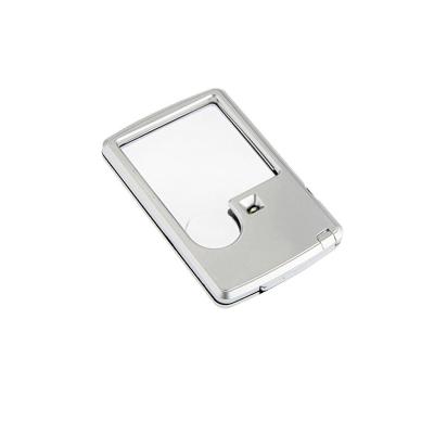 China 4B-3 Mini Cute Multi-Function Reading Inspection Plastic Portable Magnifier with LED Business Card Magnifier for sale