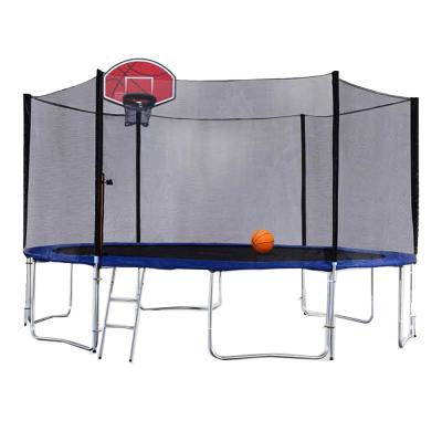 China Eco-friendly FUMJUMP 14ft poles long nner outside rebounder net trampoline for sale