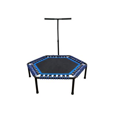 China Funjump Kids Adults Fitness Trampoline Exercise Portable Folding Indoor Indoor Trampoline Trampoline With Adjustable Handle for sale