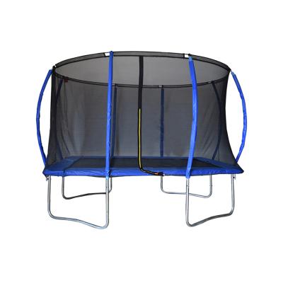 China Funjump 6X9FT Eco-friendly Blue Rectangular Trampoline Spring Protection Blue Trampoline With Safety Net Safety Ladder for sale