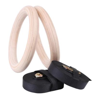 China Durable Heavy Duty Gym Fitness Wooden Gymnastic Rings for sale