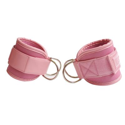 China Premium Thick Padded Leather Glute Workout Ankle Strap for sale