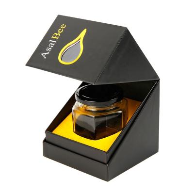 China Custom Recyclable Luxury Honey Packing Box Logo Honey Jar Box Glass Bottle Paper Packaging Gift for sale