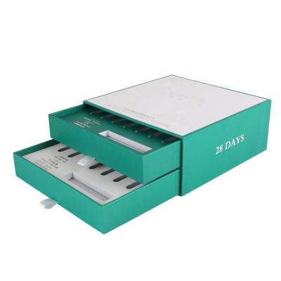 China Recyclable Luxury Double Drawer Custom Paper Gift Boxes Customize Cardboard Packaging Box Cosmetic for sale