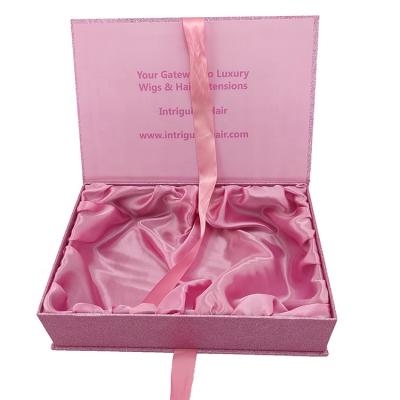 China Recyclable High End Box Weave Package Beauty Box Custom Logo Blank Hair Extension Packaging for sale