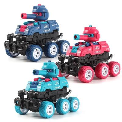 China ABS plastic Tiktok toys collision deformation can launch tanks six-wheeled inertia off-road vehicle robot transformation toys for sale