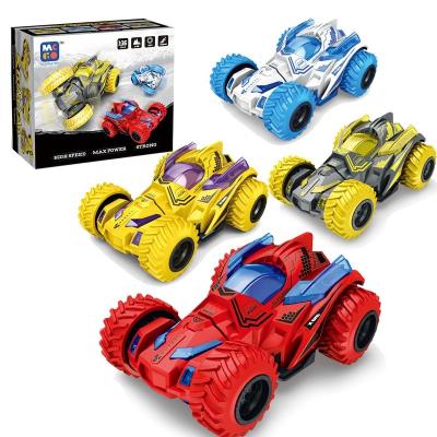 China Children's toy car kids twisting and rolling double-sided car. Four-wheel drive inertia off-road racing car. Rotating deformation for sale