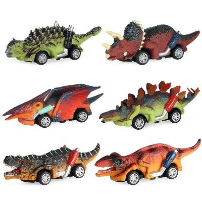 China Rubbing Toy Amazon Toy Dinosaur Pull Back Car 6 Pack Dino Toys Dinosaur Games With T-Rex Kids Toys Vehicle Car for sale