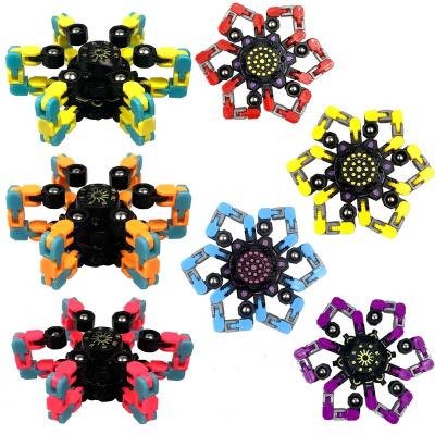 China New Style Spinning Fingertip Spinning Toy Distorted Mechanical Top Mechanical Top Luminous Rotating Toy for sale