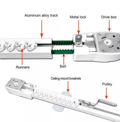 China Office Motorized #S Track Sliding Track System Auto Electric Curtain Rail And Diy Curtain Electric Offer Customized Size For Hotel Project for sale