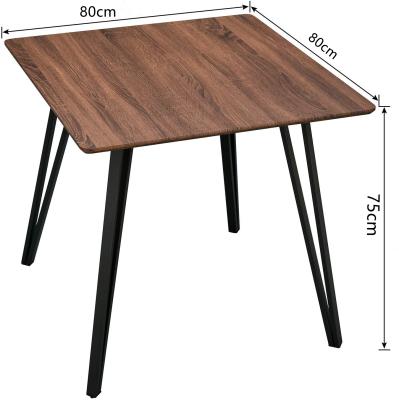 China New environmental protection household 4 seater space saving dining room furniture 80*80cm nordic square wood dining table for sale